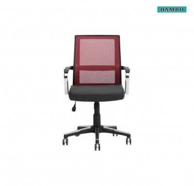 Celestial Low Back Chair  Leatherette/Mesh Fabric - Maroon